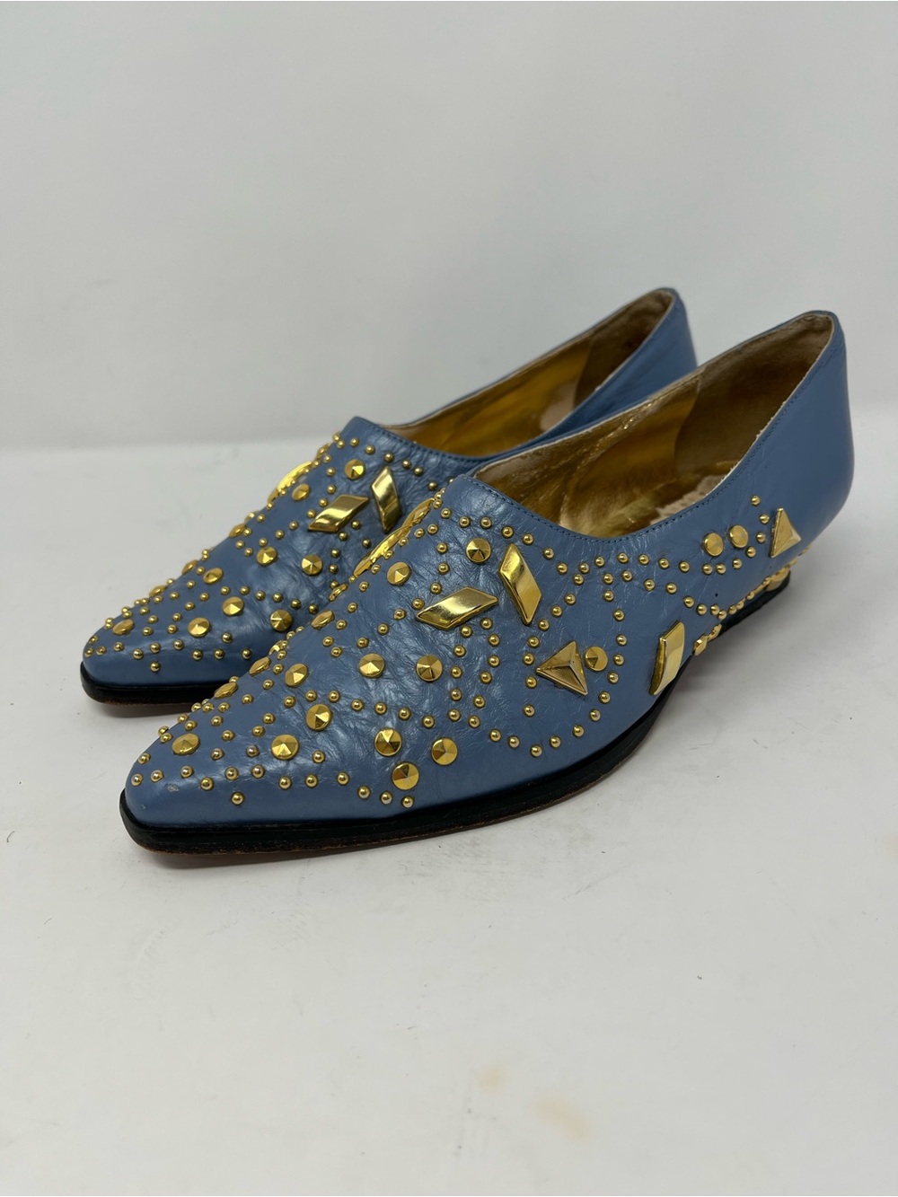 Vintage Fantasy Collection Gold studded point toe slip on shoe 7 - Picture 4 of 12